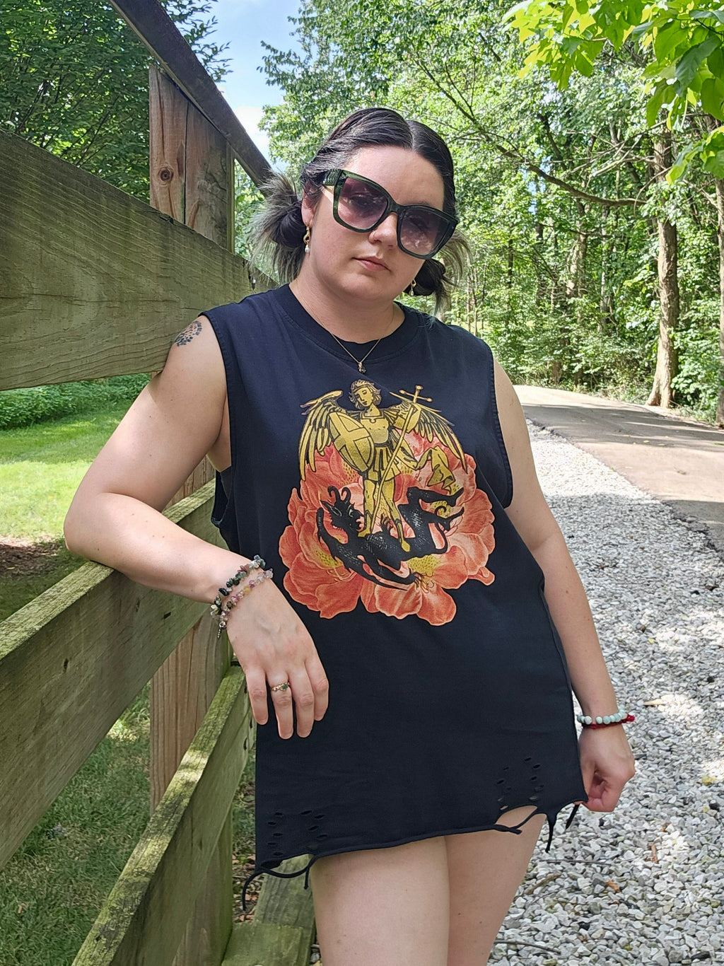 Demon Slayer - Snow Washed Raw-Hem Tank Top