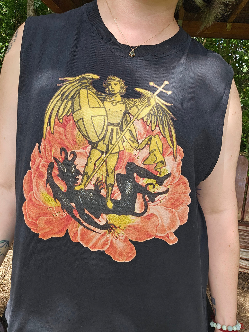 Demon Slayer - Snow Washed Raw-Hem Tank Top