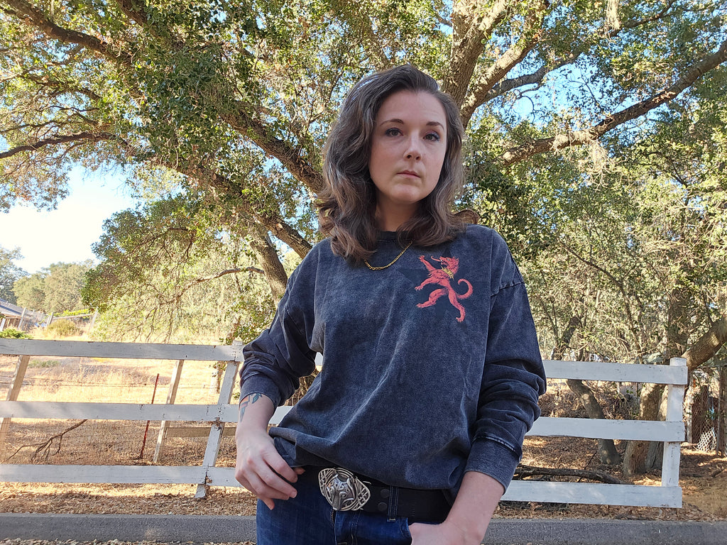 That Dog In Me - Acid Wash Oversize Long Sleeve T-Shirt