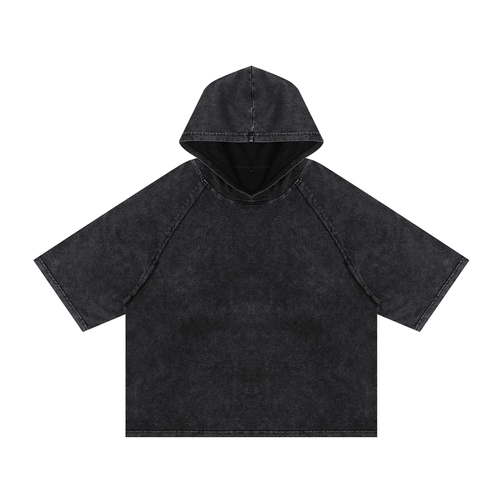 Nocturnal Moth - Snow Washed Hooded Boxy T-Shirt