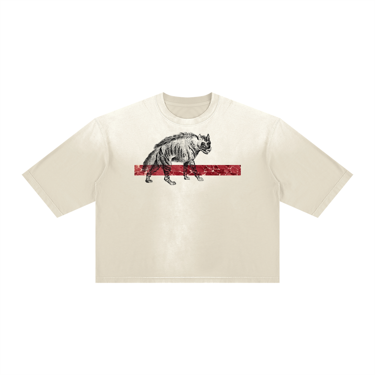 Hyena - Unisex Vintage Wash Sunfade Boxy T-Shirt