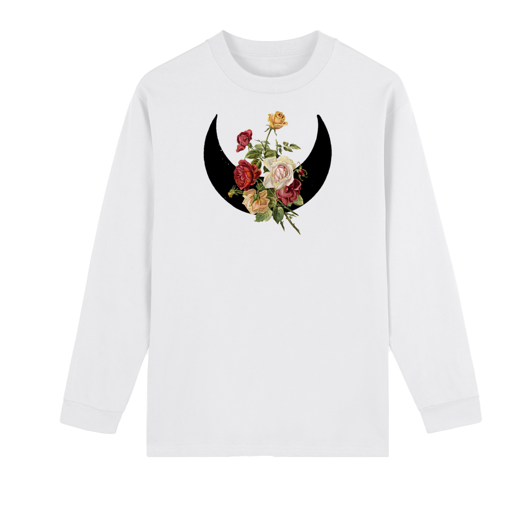 Rose Moon - Crew Neck Drop Shoulder Long Sleeve Shirt