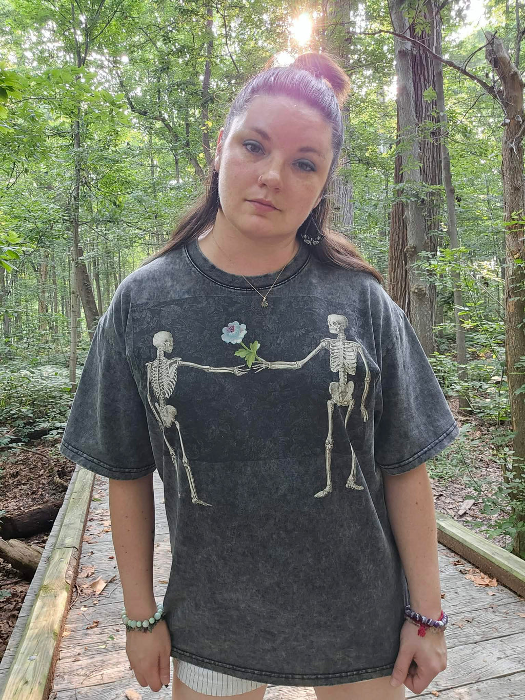 Skellies in Love - Snow Washed Oversized Cotton T-Shirt