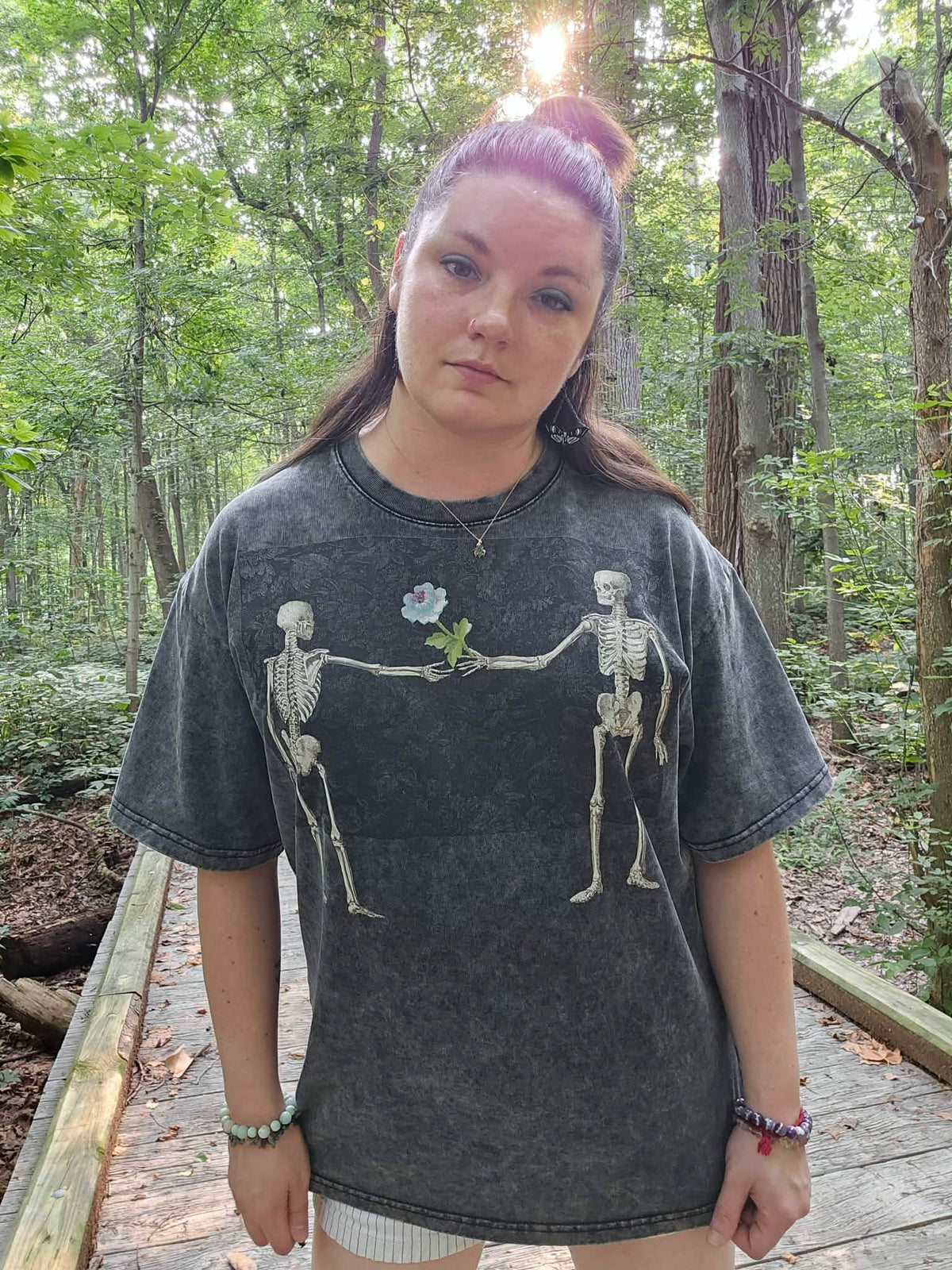 Skellies in Love - Snow Washed Oversized Cotton T-Shirt