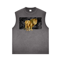 Sleeveless tank with a lion graphic