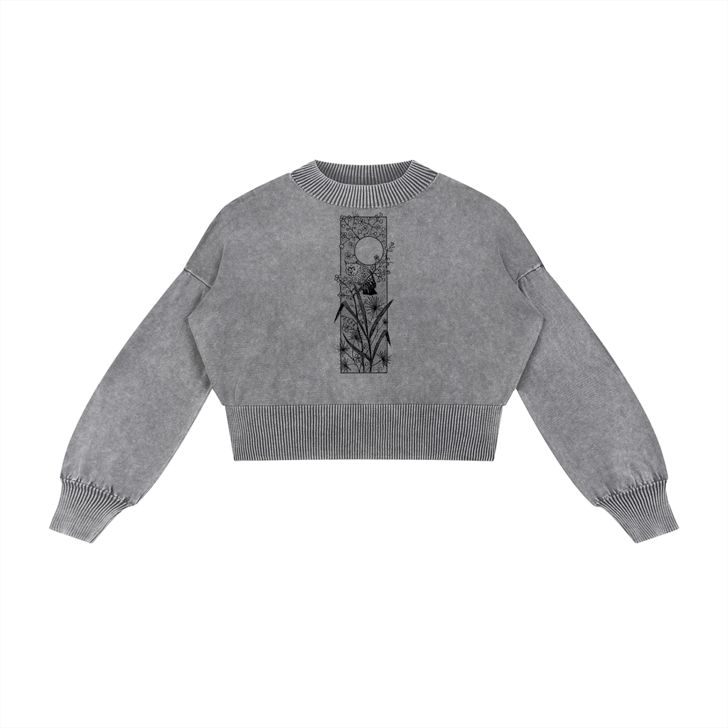 Gray sweater with a floral design