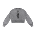 Gray sweater with a floral design