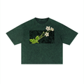 Green t-shirt with a floral design