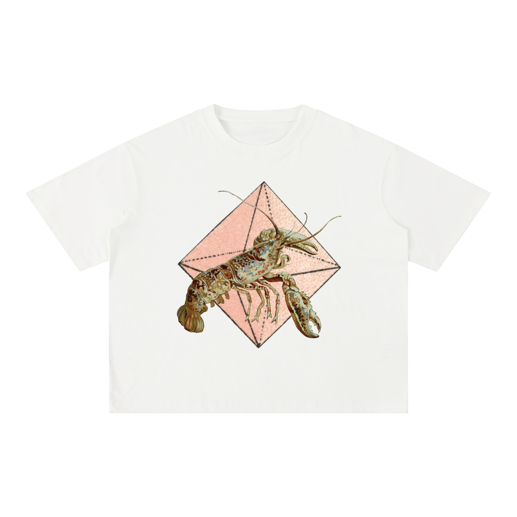 Crystal Lobster - Mineral Wash Boxy Cotton T-Shirt
